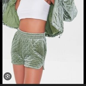 Forever 21 Sage Quilted Athletic Shorts